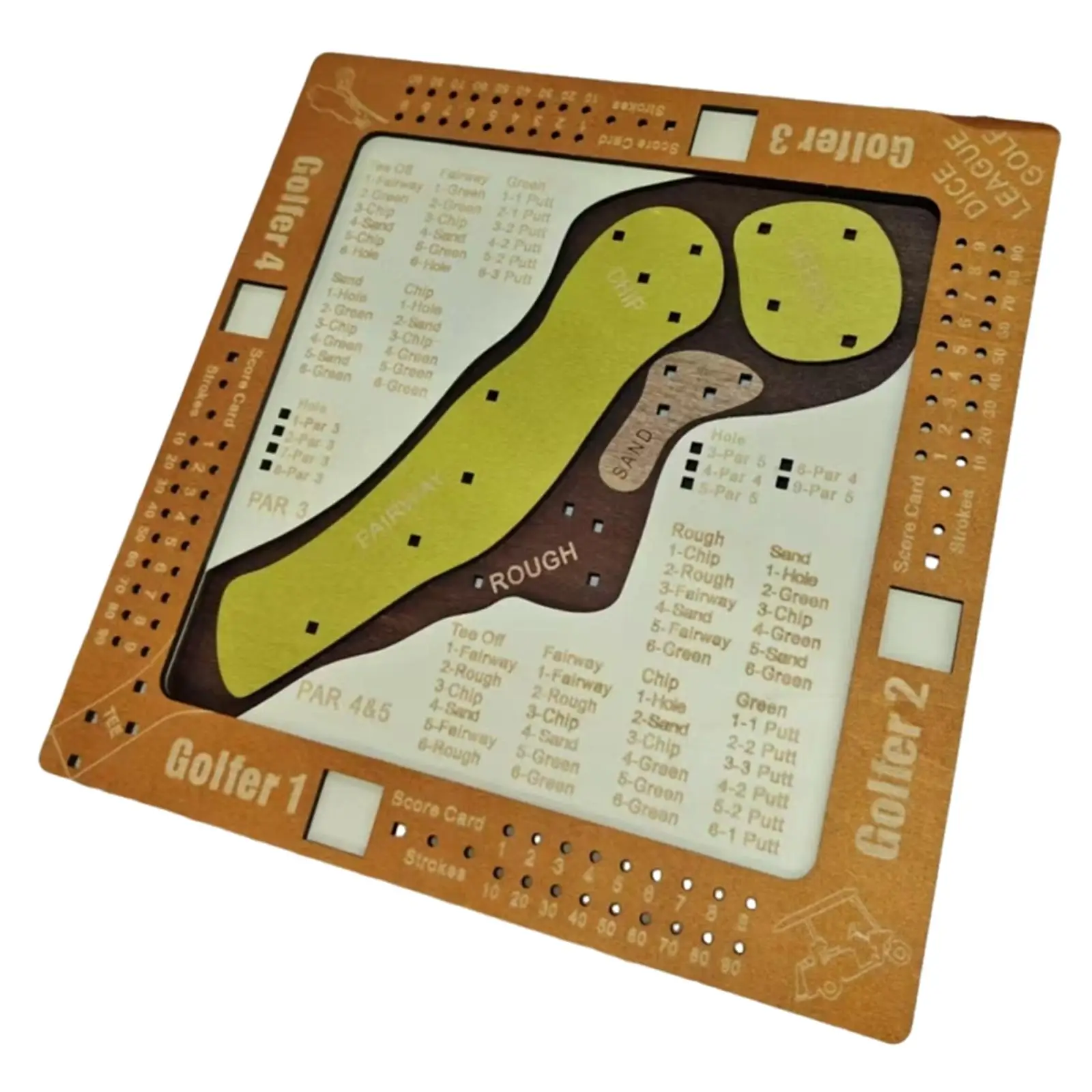 Golf Dice Board Game Classic Wooden Design Thinking Training Puzzle Games for Children Age 4 and Up for Family Fun