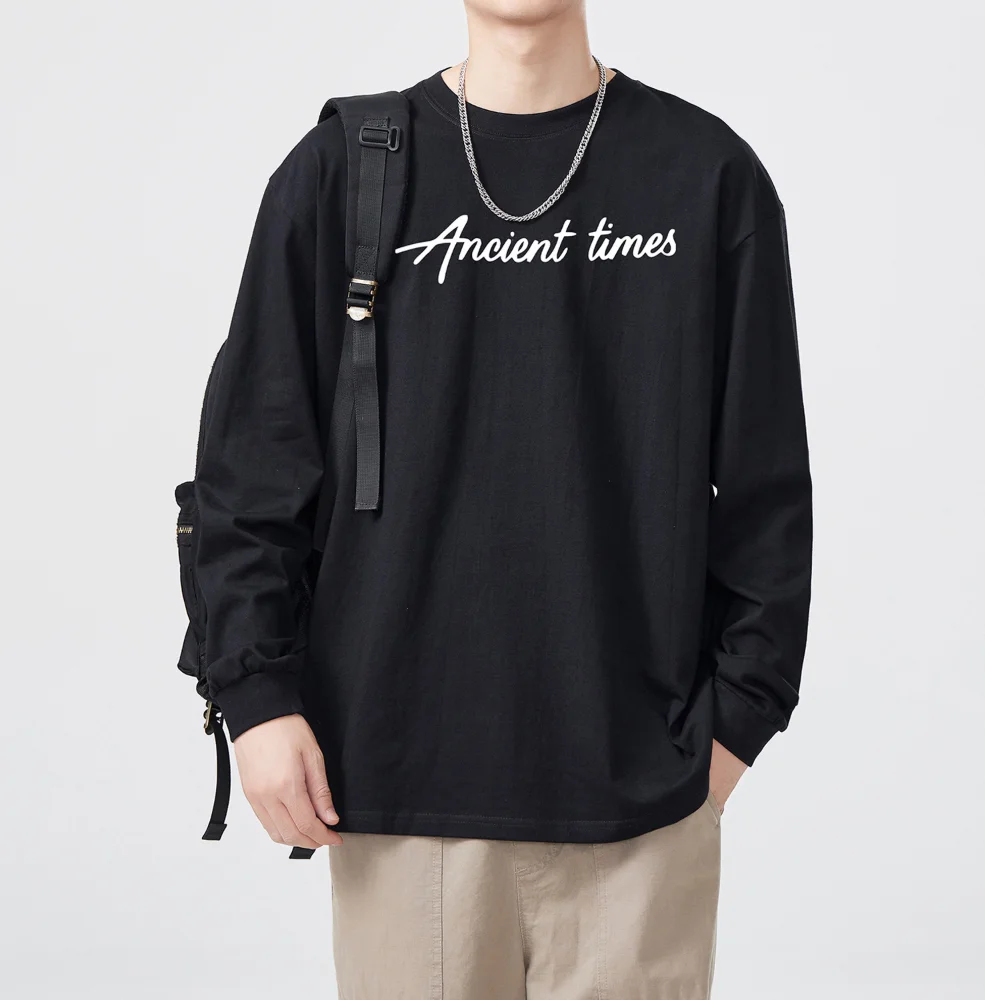 

Футболка для мужчин, осенние топы, футболка большого размера с длинными рукавами и графическим рисунком Ancient Times, футболка с принтом аниме на Хэллоуин, спортивная одежда для мужчин Y2k