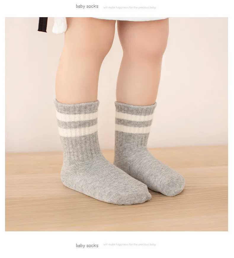 Fashion Children Solid Color Sport Socks Cotton Soft Tube Socks for Baby Infant Toddler Socks for Kids Boys Girls