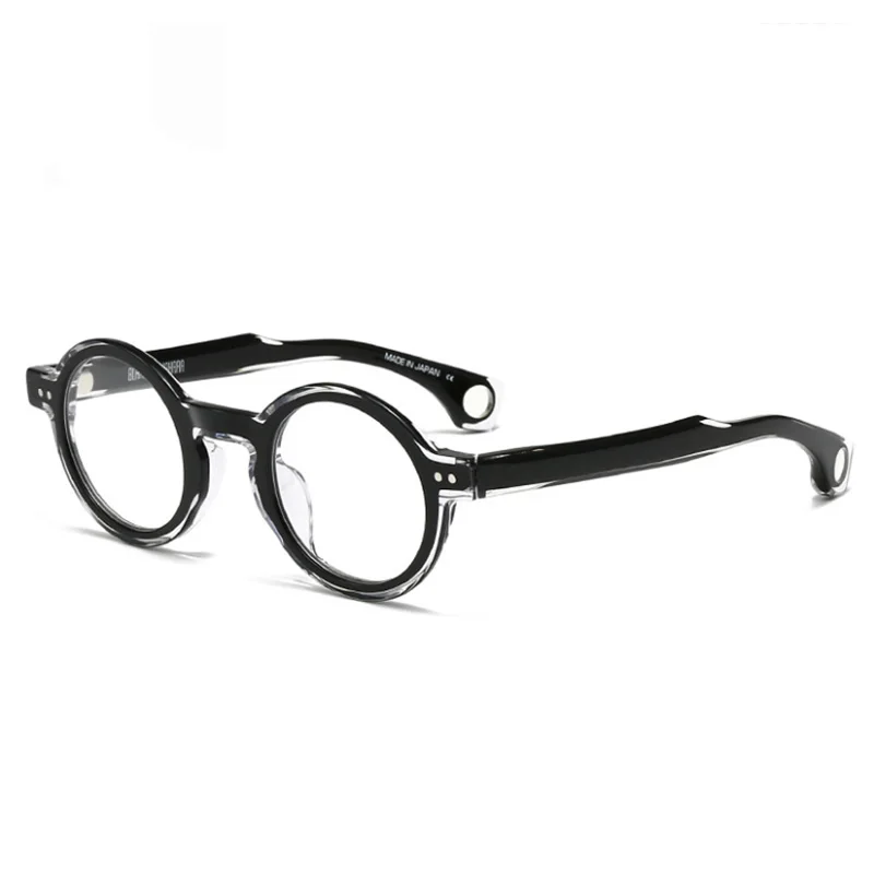 ALDRICH Belight Combine Color Acetate Round Shape Retro Vintage RX-able Eyeglass Frame