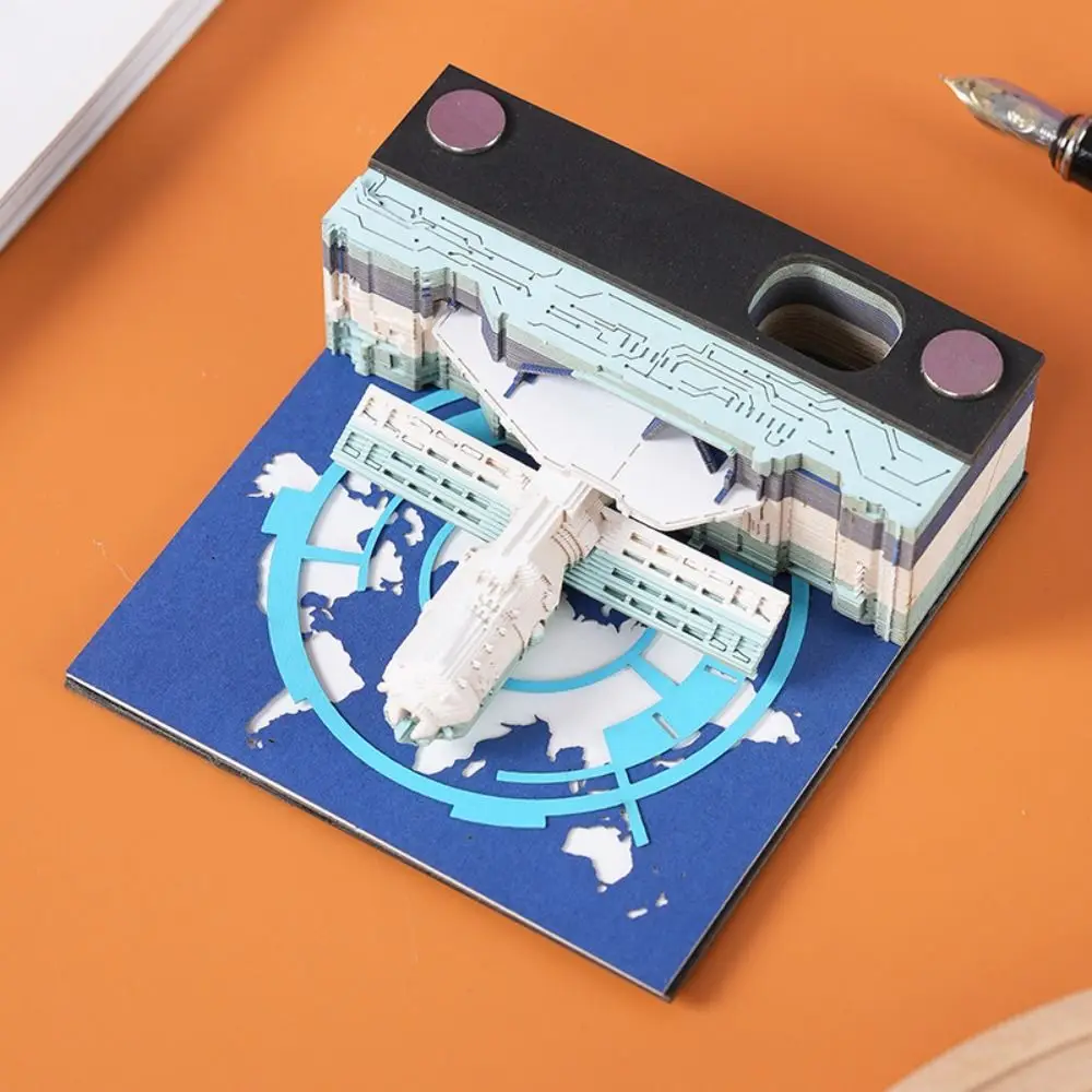 Temple Castle Universe 3D Carving Sticky Notes Handmade Crafts Message Paper Diy Memo Note Paper Adhesive Self Sticky