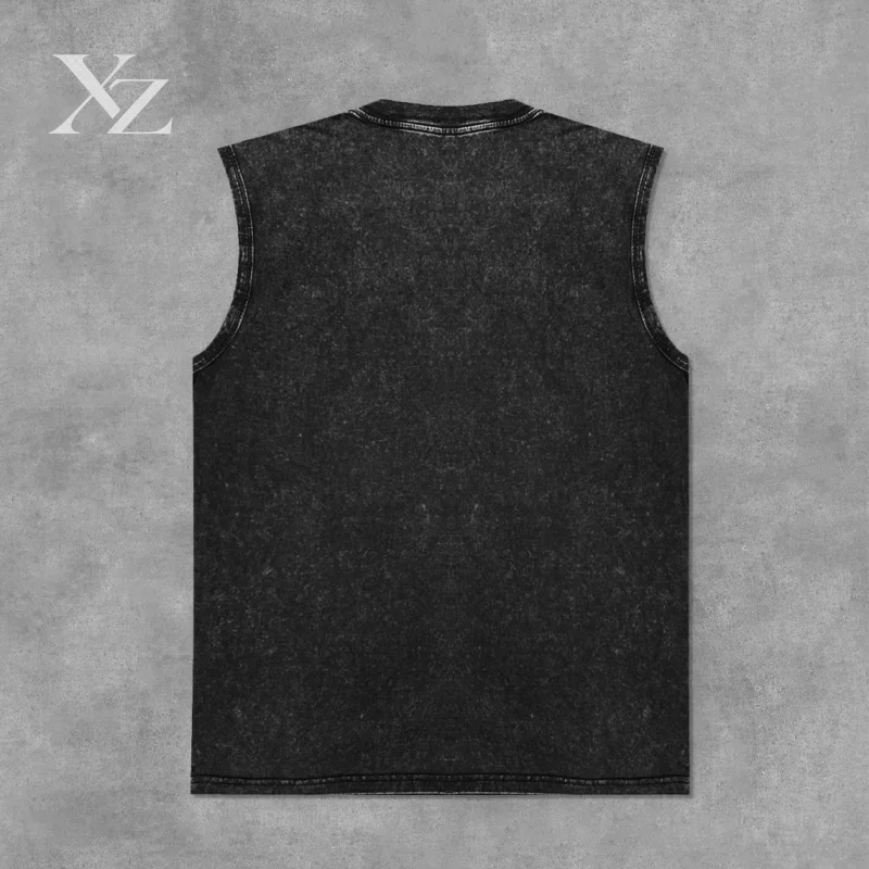 Holiday Line Sun Salt Sand Unisex Vintage Tank Top Summer Sleeveless Round Neck Washed Acid Men Athletic Sports Tee