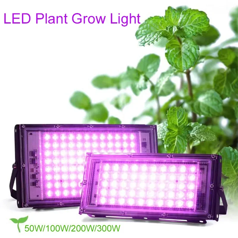 

LED Grow Light Full Spectrum Phyto Lamp AC220V 50W 100W 300W With EU Plug For Indoor Grow Tent Plants Growth Light