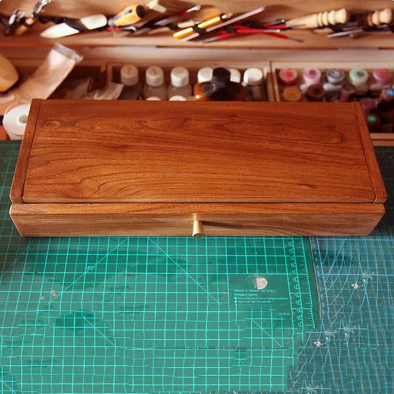 DIY Handmade Leather Craft Punch Tool Leather Piercing Iron Storage Rack 10 Compartments Solid Elm Storage Box Drawer Stand