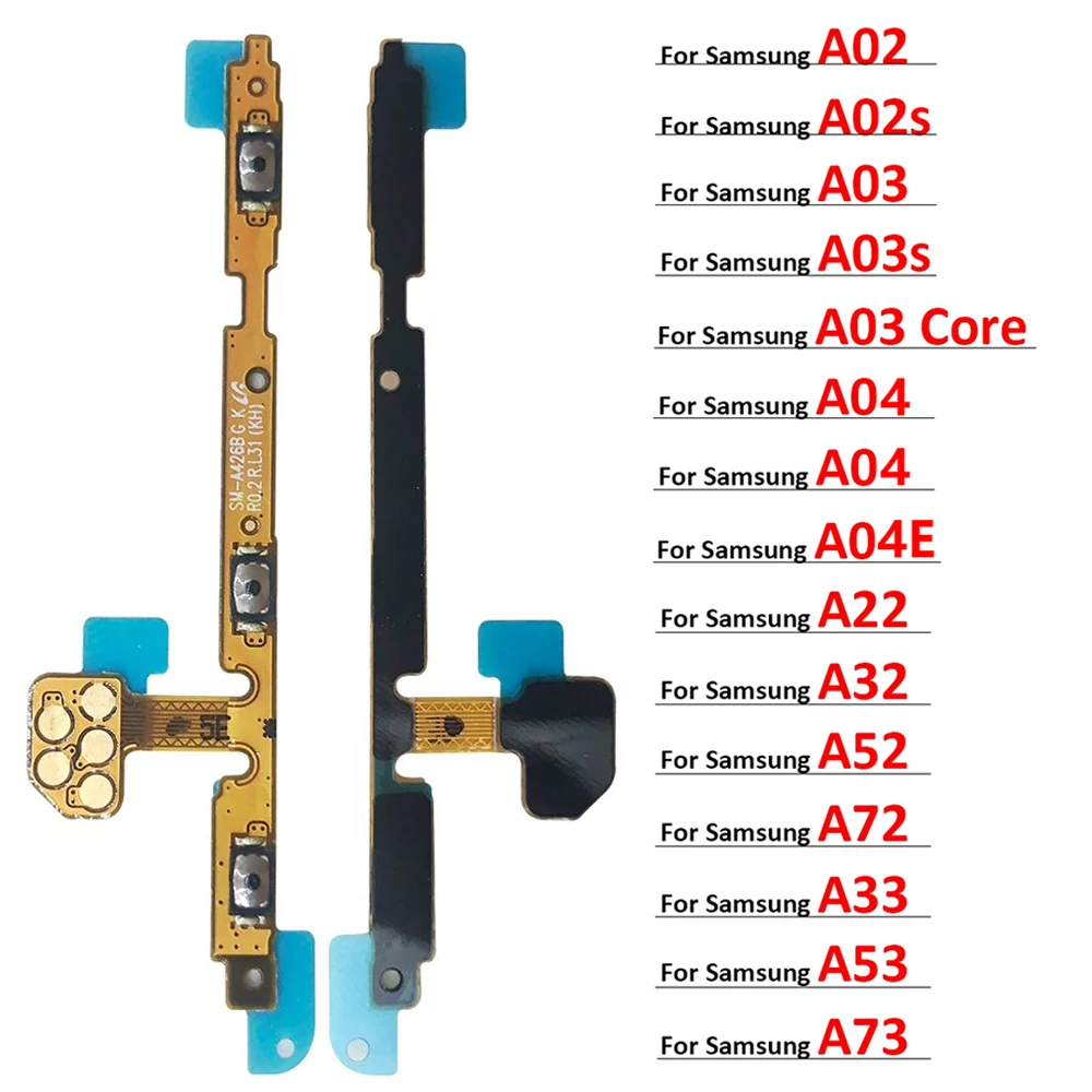 

Power On Off Volume Side Button Key Flex Cable For Samsung A02 A02S A04 A04s A32 A52 A72 A03s A03 Core A13 A22 A33 A53 A73 4G 5G