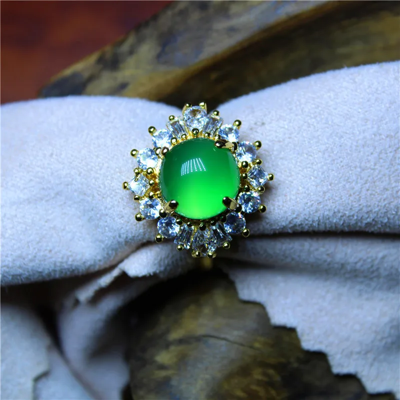 Liemjee Wholesale Personality Fashion Jewelry Blue Agate Luxury Silver Plated Ring For Women Feature Concise Namour Charm Gift