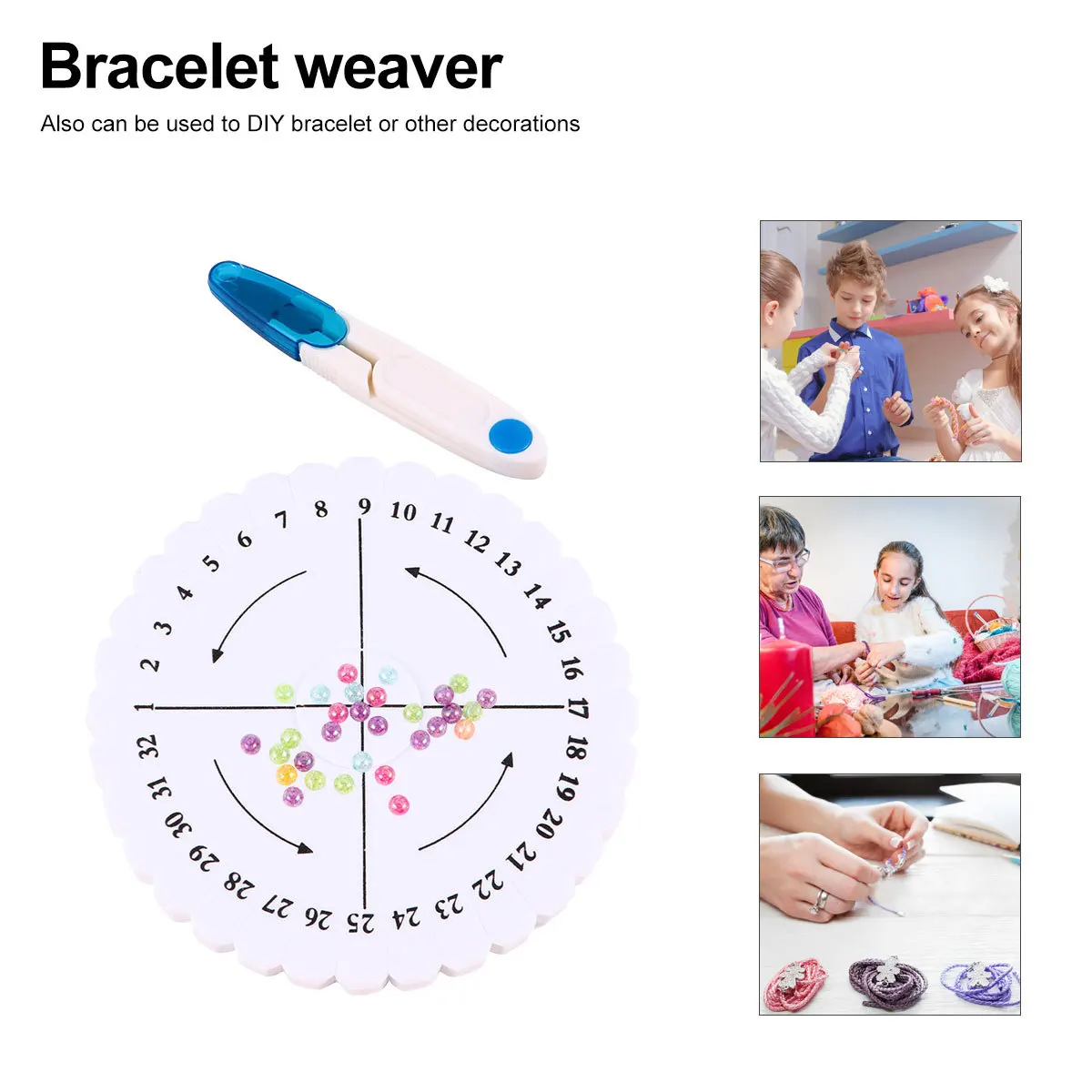 

1 Set Round Loom Bracelet Making Kit Umbrella Rope Weaving Platform Diy Craft Tool For Jewelry Accessories Handmade Lanyards