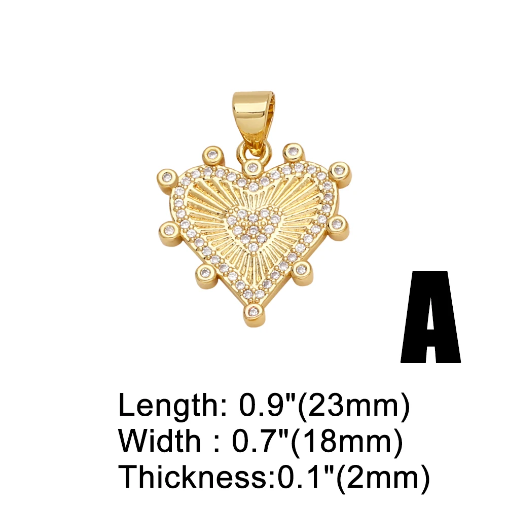 OCESRIO White Crystal Evil Eye Medal Pendant for Necklaces Copper Gold Plated Virgin Mary Heart Jewelry Making Component pdtb576