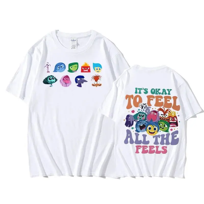 Inside Out 2 It's Okay To Feel All The Feels T-shirt Inclusion Speech Therapy Women Funny Cotton Tshirts New Pattern Designs