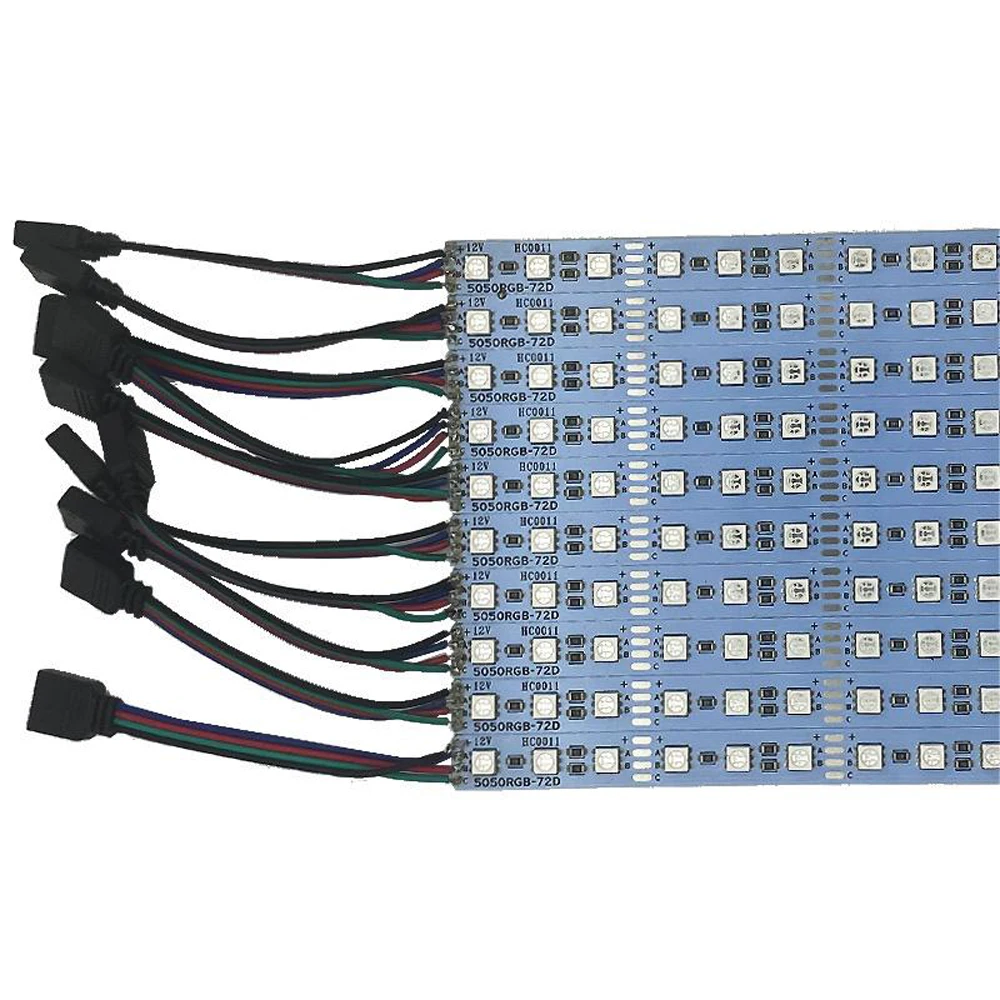 100x1M DC12V 24V 5050 RGB LED Bar Light SMD 72LEDs/M RGB LED hard Strip 5050 LED Tube Hard LED Strip Lamp