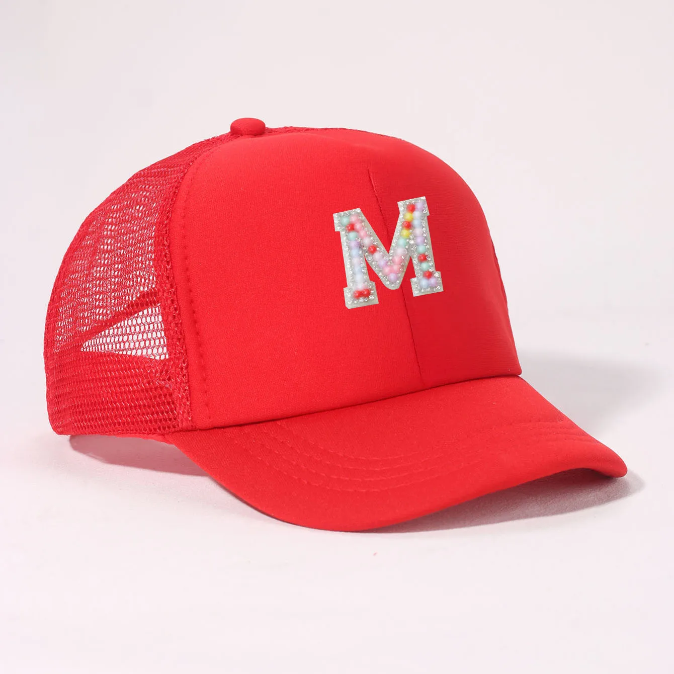 Casquette de camionneur de 3 à 12 ans avec 26 lettres, élégante et polyvalente, parfaite pour les vêtements décontractés et un excellent assortiment pour les filles