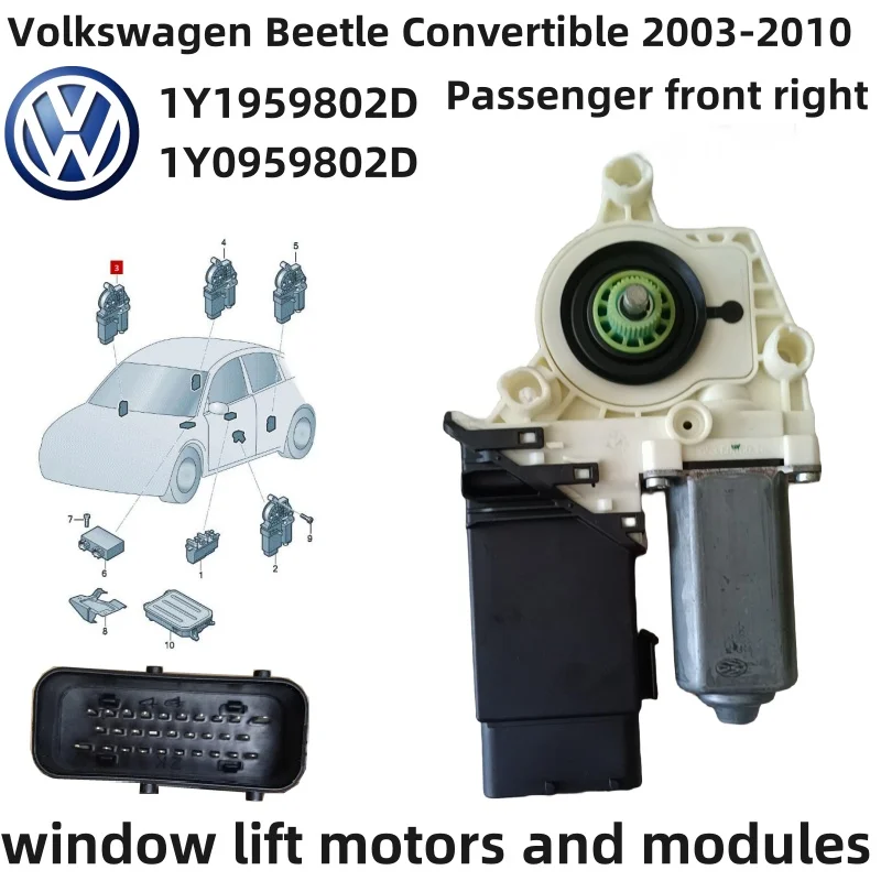 For VW Beetle Convertible window lift motors 1Y1959801C 1Y1959802D 1Y0959801C 1Y0959802D Window lift door control module New