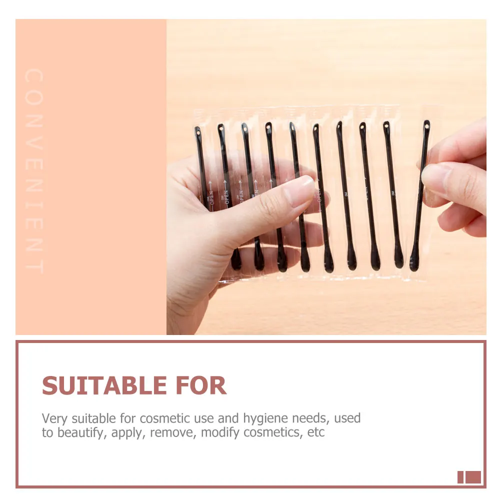 200本入り綿棒、メイク落とし用綿棒、細い先端、まつげエクステ除去用、使い捨てフェイシャルビューティーツール、メイク用綿棒