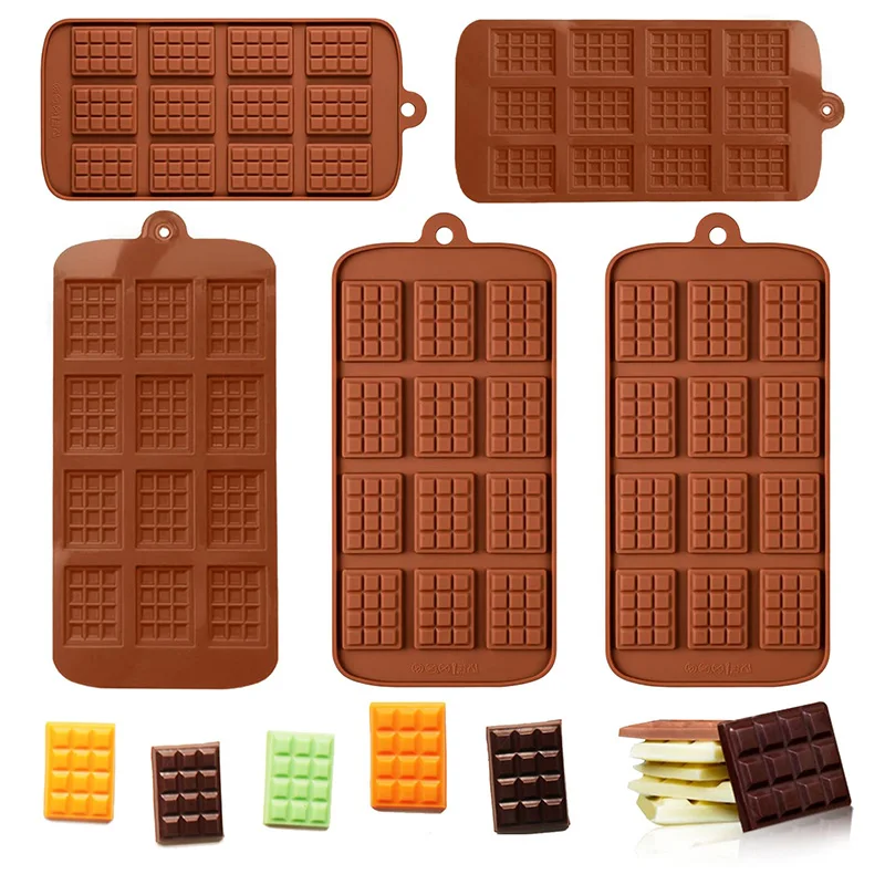 Silicone Break Apart Chocolate Moulds,Square Non-Stick Candy Chocolate Bar Mold,Reusable Candy Protein Silicone Chocolate Molds