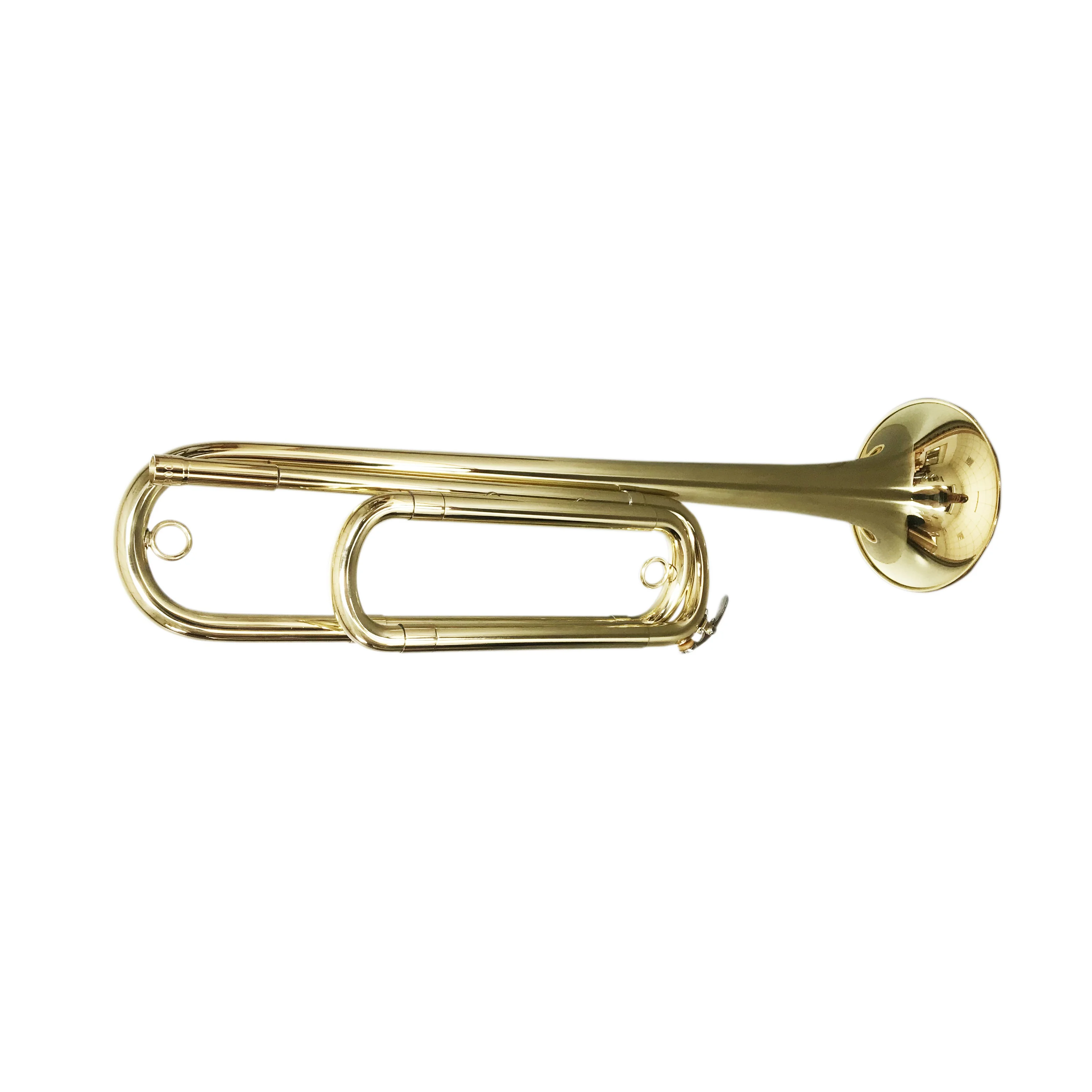 

2025 High Quality Gold Bugle Trumpet JYBU606 G Tone Factory Cheap Brass Body with Lacquer Gold Lacquer Surface Students