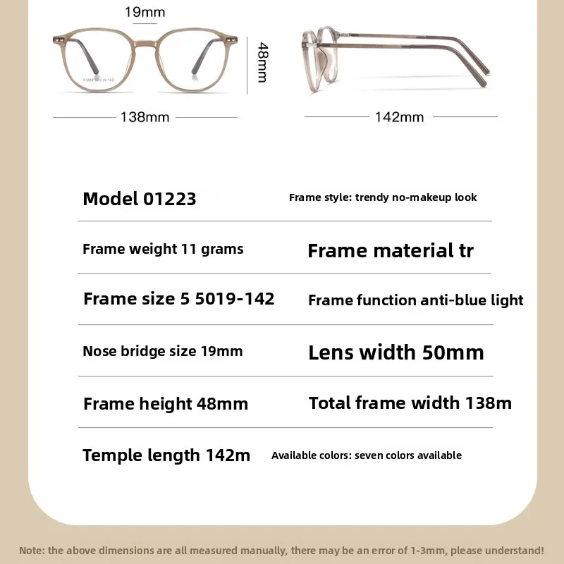 CLLOIO ملابس يومية مريحة TR90 نظارات طبية الضوء الأزرق حجب قصر النظر المستديرة نظارات للقراءة النظارات التقدمية #6