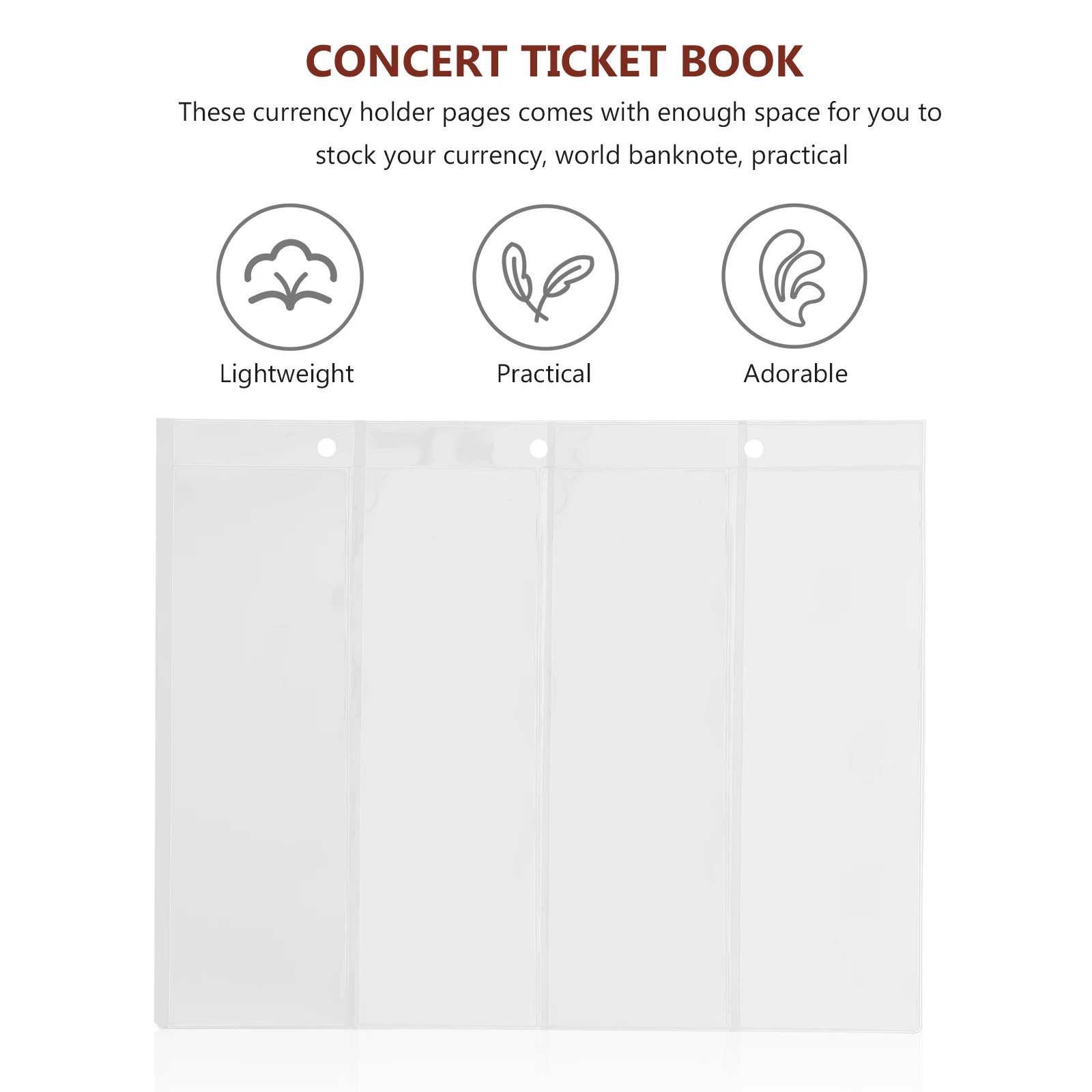 

Clear Holder Pages Protective Sleeves For Paper Money Pocket Coin Storage Bags Case