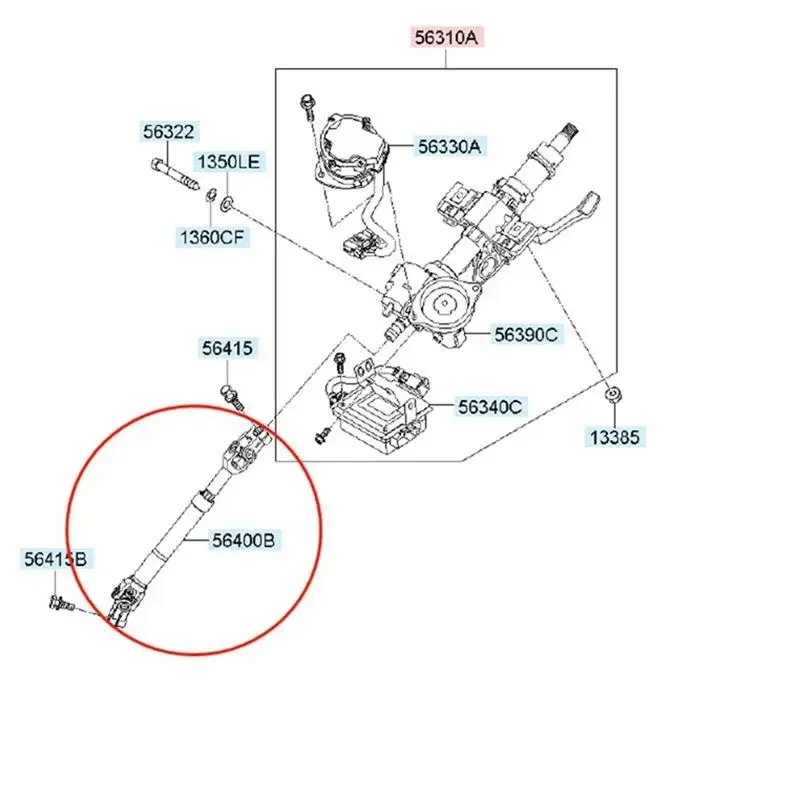 Powerful 56400D3000 Steering Column Universal Joint Cross Shaft Part Replacement Auto For Hyundai Tucson 2015-2020, Lionel 2016-