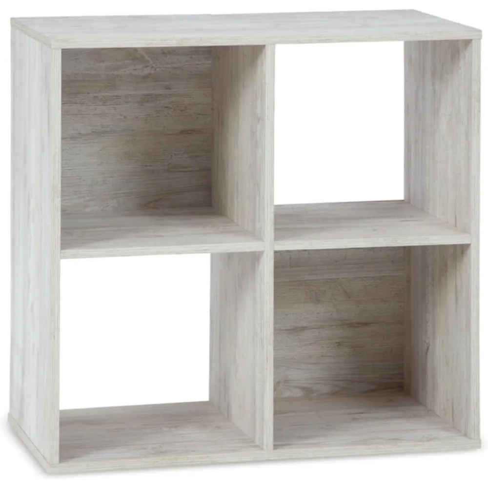 Paxberry Coastal 4 Cube Storage Organizer or Bookcase, Whitewash