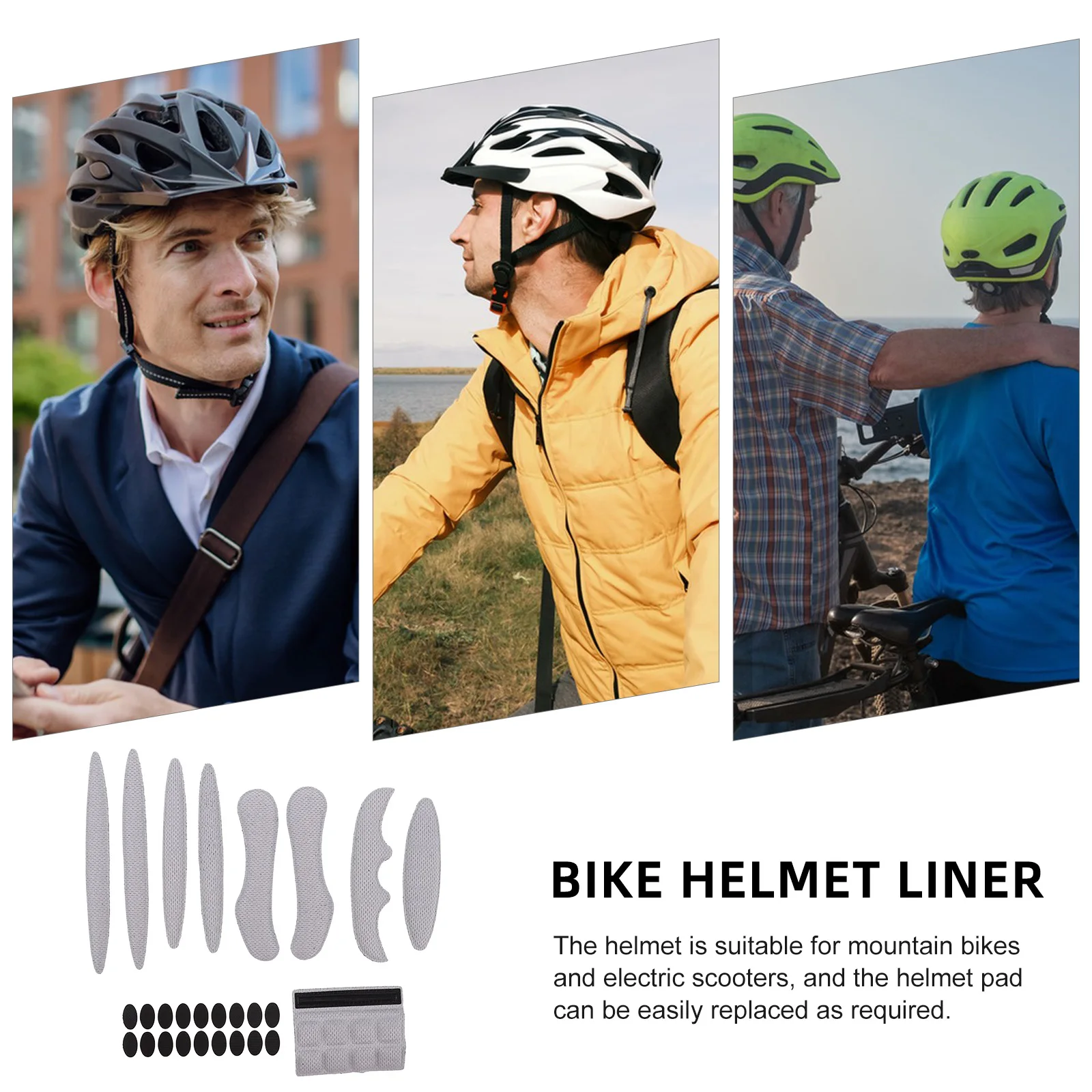 

Liner Bike Padding Kit Electric Motorcycle Helmets Sponge Replacement Comfort Protection Breathable Design Mountain Bike