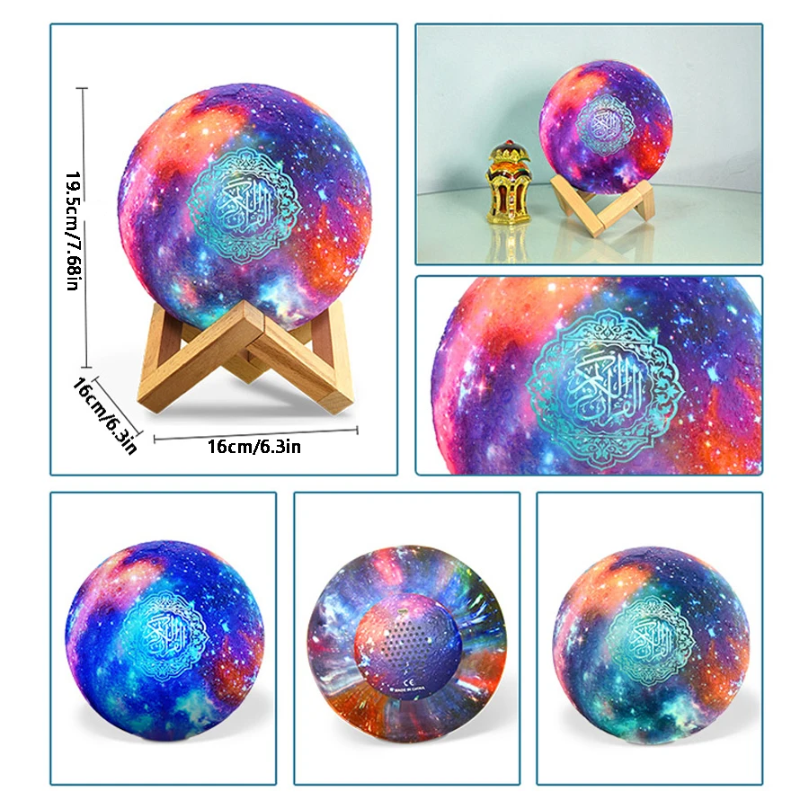 القرآن أذان مسلم القرآن مشرق سمّاعات بلوتوث المحمولة ليلة ضوء مصباح مقدس صندوق الصوت الموسيقى اللاسلكية Caixa De Som Bocina Mp3