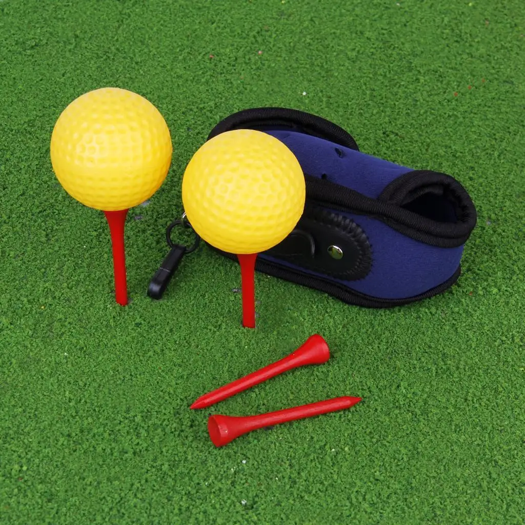 New Hot Super Elastic Neoprene SBR Mini Golf Ball Holder Bag w/ Hook Clip 2 Balls 4 Tees Golfers Gift Golf Supplies Accessories