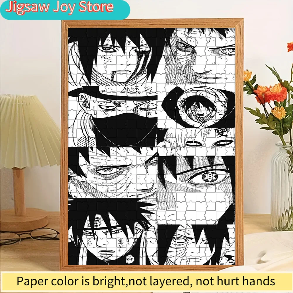 

Anime Naruto Sasuke Obito Kakashi Gaara Naruto Classic Characters Sharingan Rinnegan Black White Manga Collage Scene Paper Puzzl