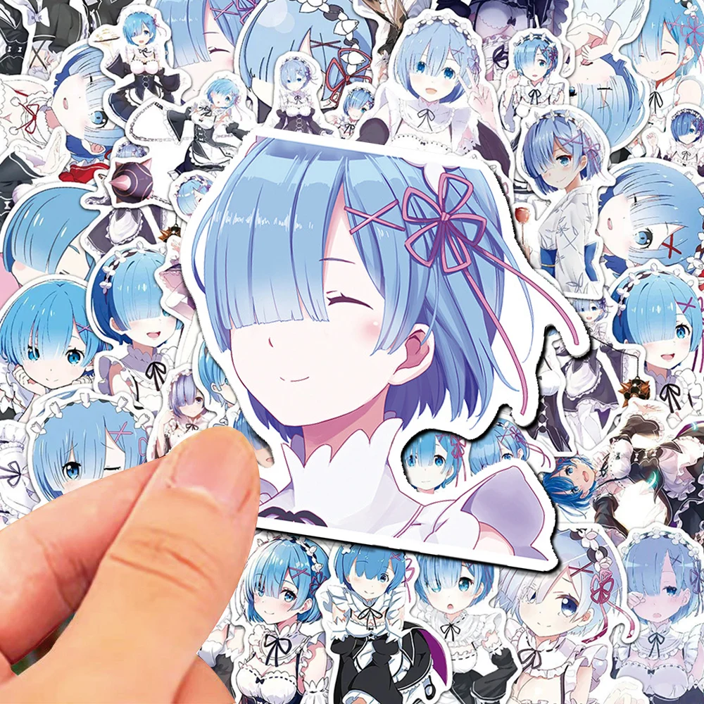 

10/30/50pcs Re:Life in a Different World From Zero Anime Stickers Rem Cartoon Decals DIY Bike Phone Helmet Cute Graffiti Sticker