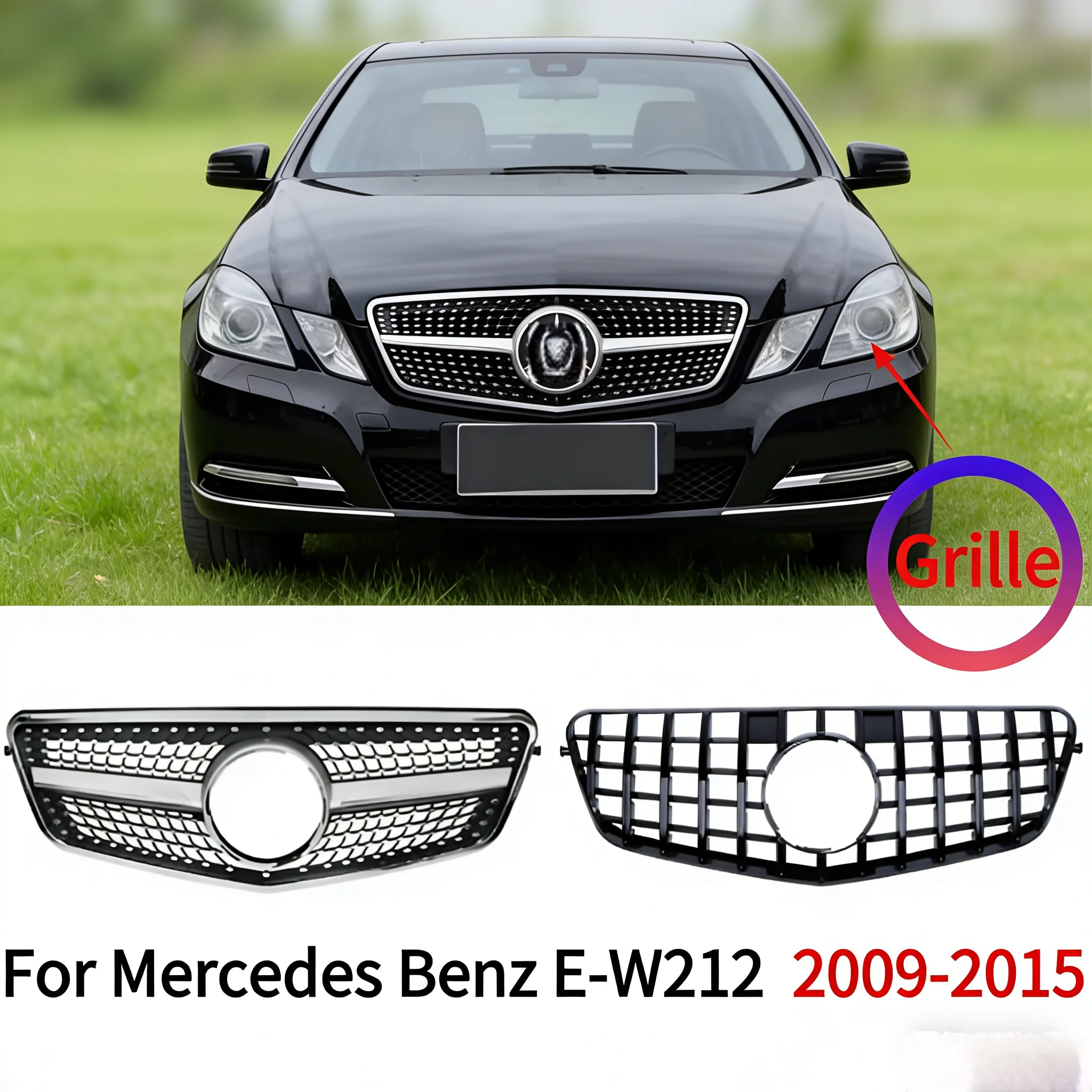 

Решетка радиатора GT Diamond Styling для Mercedes-Benz E-Class W212 (2009-2015), комплект обвеса