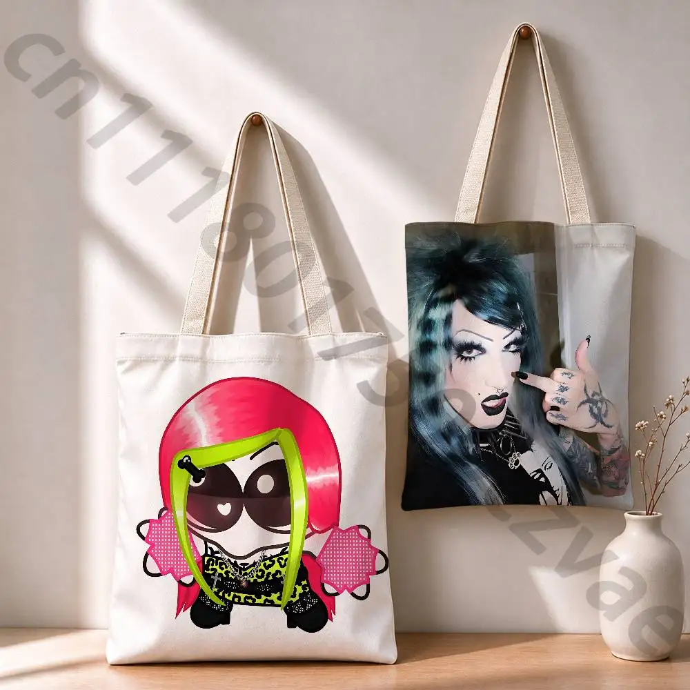 6arelyhuman  Reusable Fashionable Backpack Multifunctional Handbag Canvas Shopping Bag