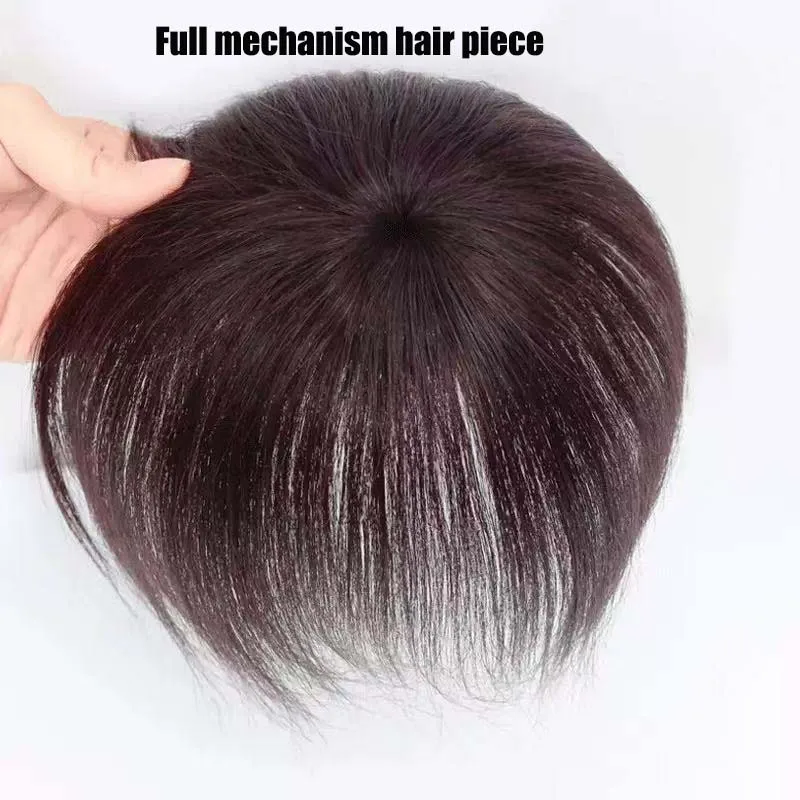 9x9 Straight Human Hair Women Topper Machine-made Hair piece 3 Clips In Hair Extensions For Women With Thin Hair Natural Color