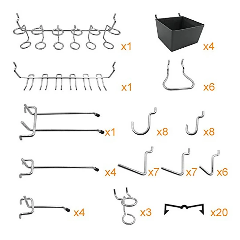 2025 New Pegboard Hooks Assortment With Pegboard Bins Peg Locks Tools Organizers For Bedroom And Kitchen