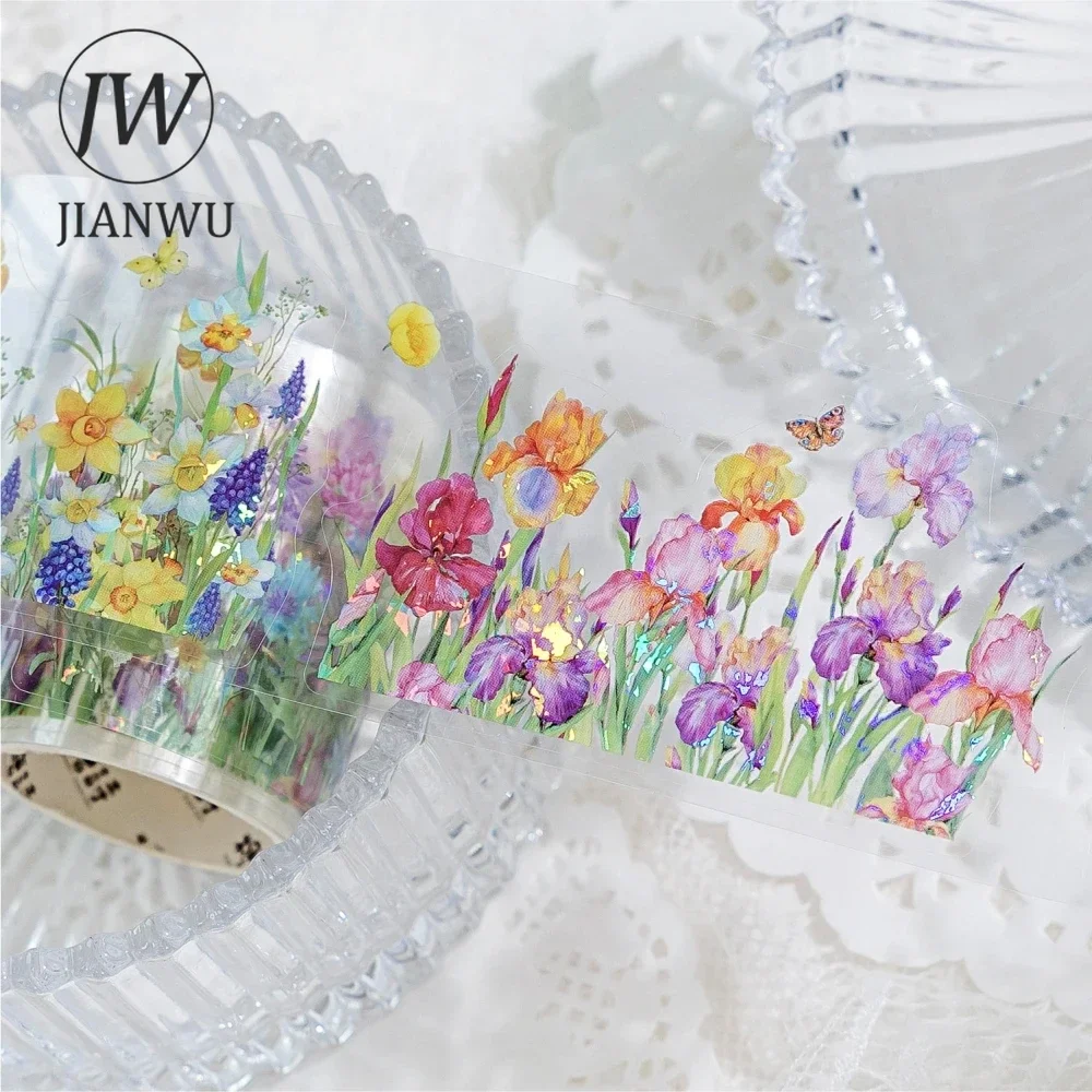 JIANWU 50mm*200cm Mountain Wild Flower Branches Series Vintage Plant Material Collage PET Tape Creative DIY Journal Stationery