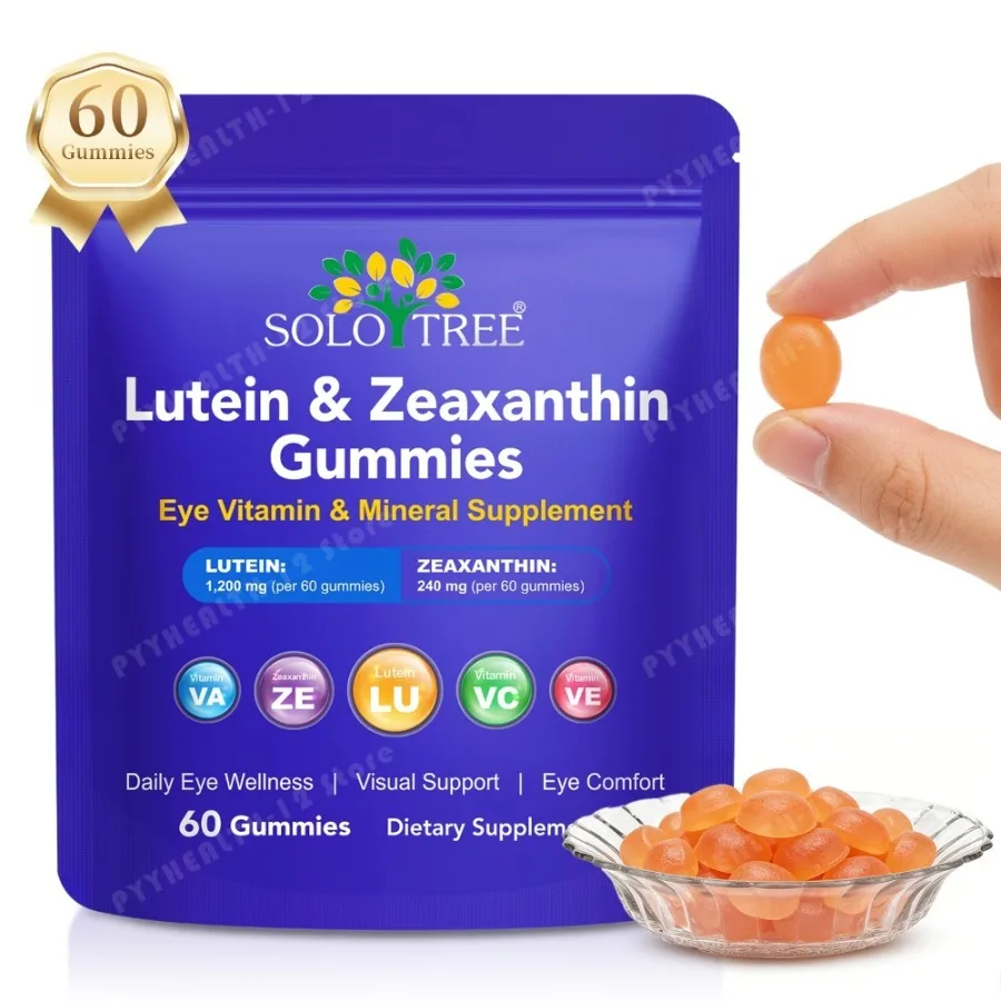 Lutein Zeaxanthin Gummies 40mg Blue Light Visual Acuity Eye Comfort Eye Wellness Blueberry Flavor Vegan Non GMO 60 Gummies