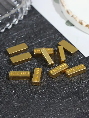10 Uds. 1:12 casa de muñecas en miniatura barra de oro moneda de cobre modelo juguete simulación accesorios de decoración