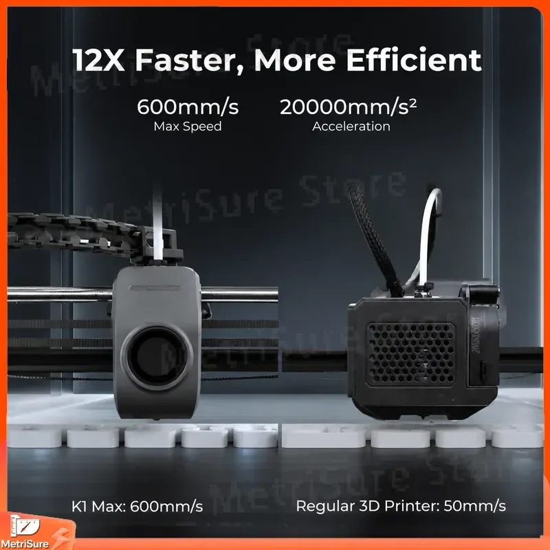 K1 Max AI Fast 3D Printer 600mm/s High Speed Dual Cooling Large Build Volume Auto Leveling FDM Desktop 3D Printing