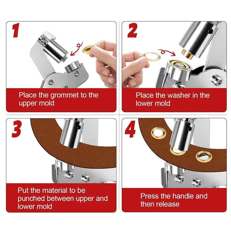 LICE-그로멧 도구 키트, 3/8인치 헤비 듀티 그로멧 플라이어와 300개 금속 그로멧 포함(, , )