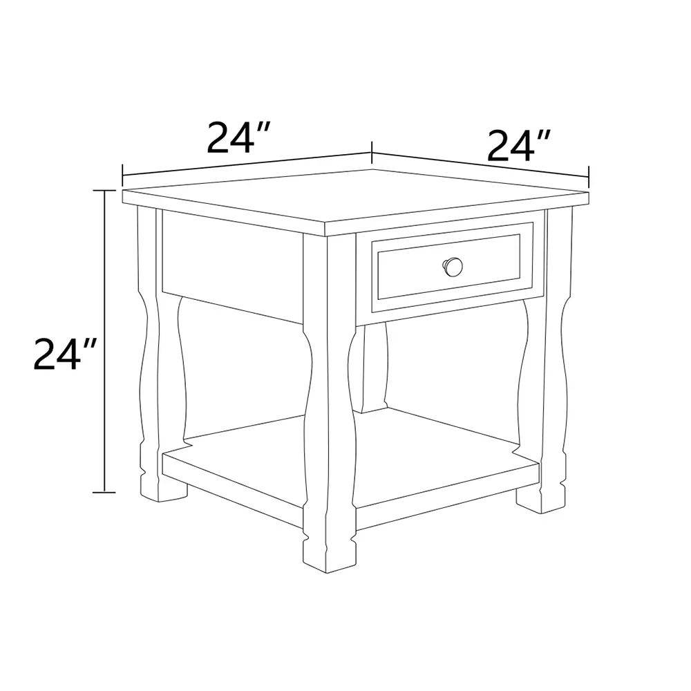 24''Light Brown MDF Top and White Oak Drawer Living Room Cocktail Table Living Room Storage Table  Furniture Luxury Coffee Table