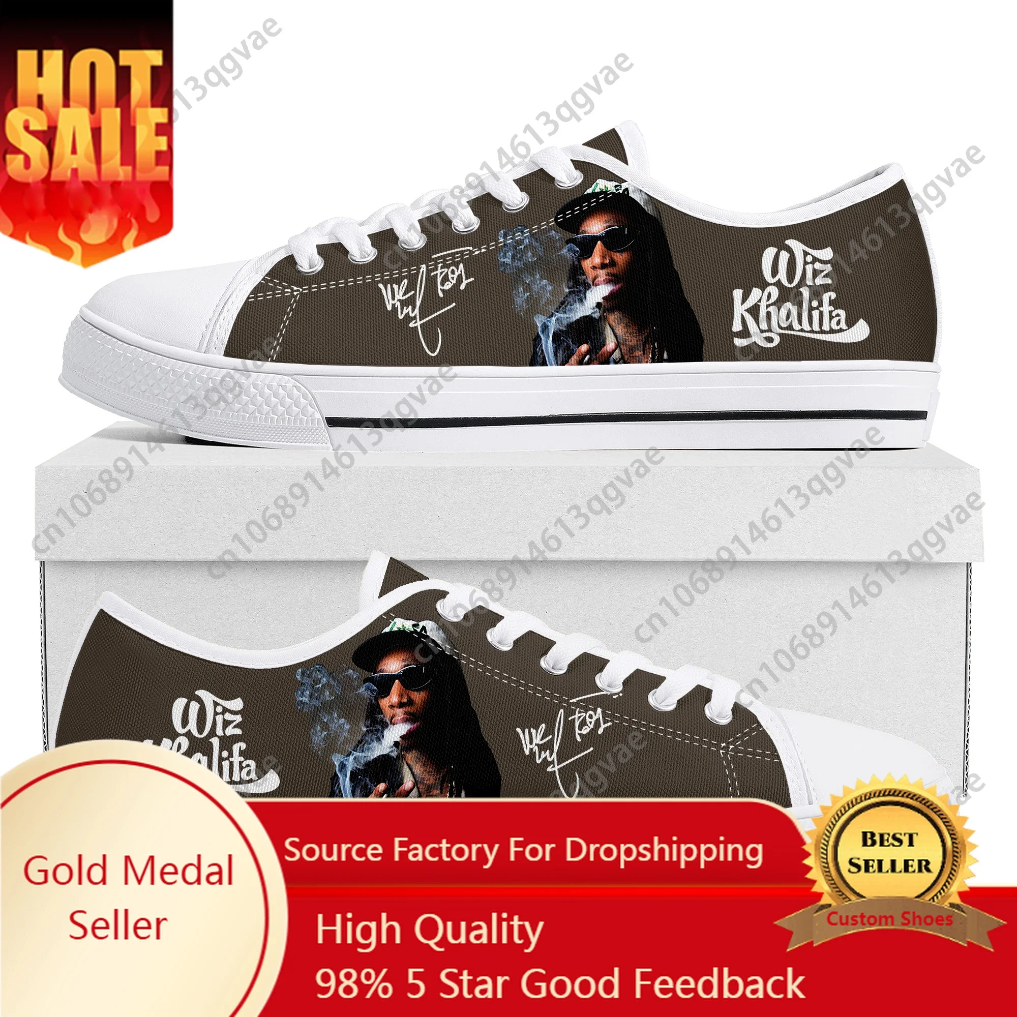 

Wiz American Rapper Khalifa Singer Low Top Sneakers Womens Mens Teenager High Quality Shoes Custom Canvas Sneaker Couple Shoe