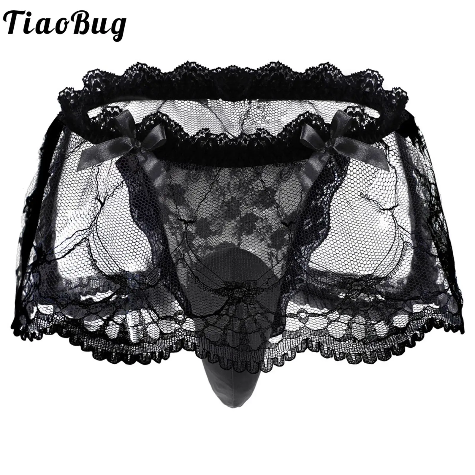 

Sexy Mens Lace Thongs Sissy Gay Underwear Bulge Pouch Underpants T-Back Bikini Bottoms Mini Panties Transvestite Crossdresser