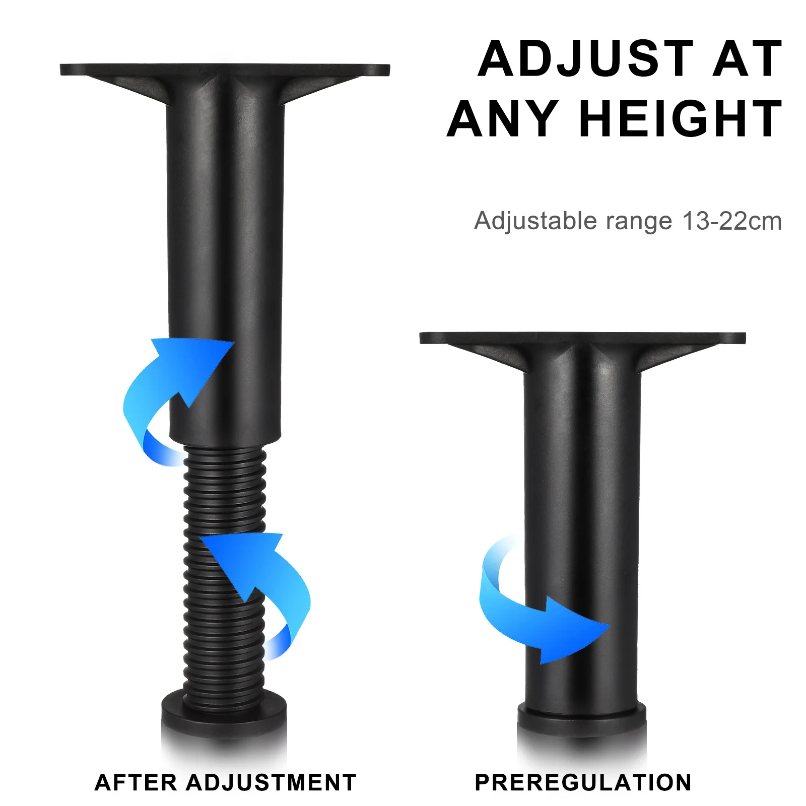 2pcs Center Leg Adjustable 5.11 To 8.66In Strong Load Bearing Frame Support Replacement Adjustable Bed Legs Furniture Support