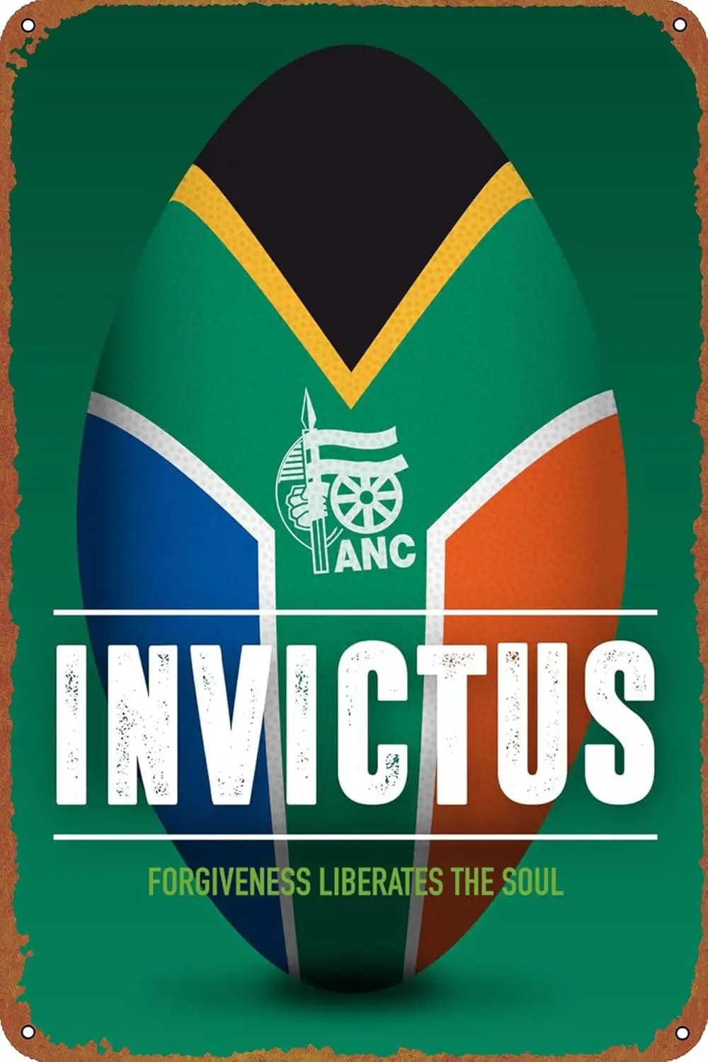 Invictus Movie Poster Wall Decor Sign - 12x8 Inch Metal Sign Wall Decor Sign,cave,bar,club,home Wall Art Metal Tin Sign Hallowee