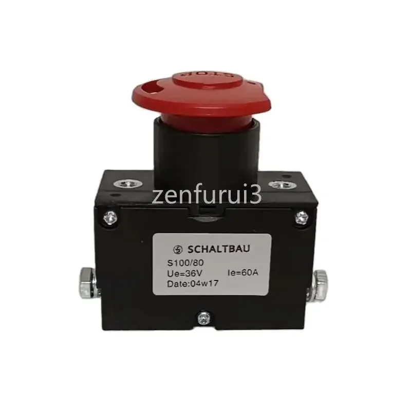 Schaltbau Emergency Button S100/80 36V 60A, Emergency Stop Switch, Switch, Forklift, Tray, Golf Cart