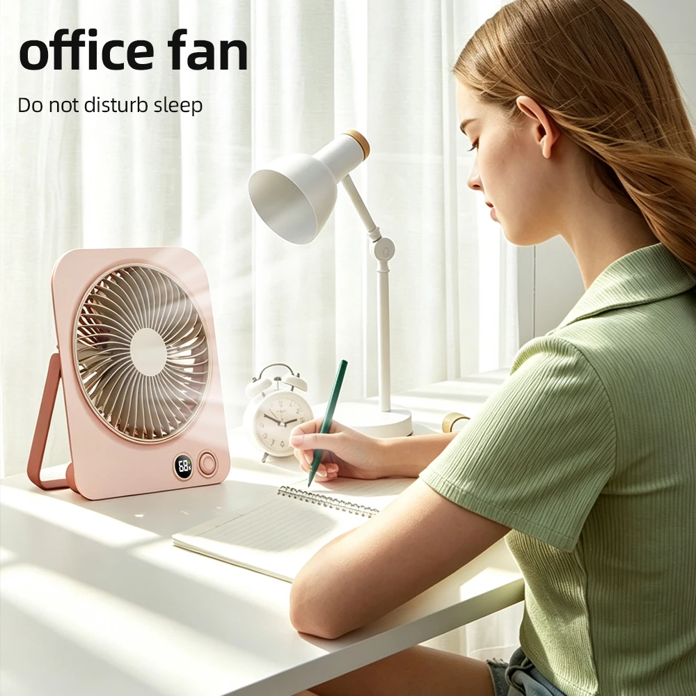 KASYDoFF Portable table fan, wind regulation,  living room bedroom, Desk Battery-Operated electric fan Indoor