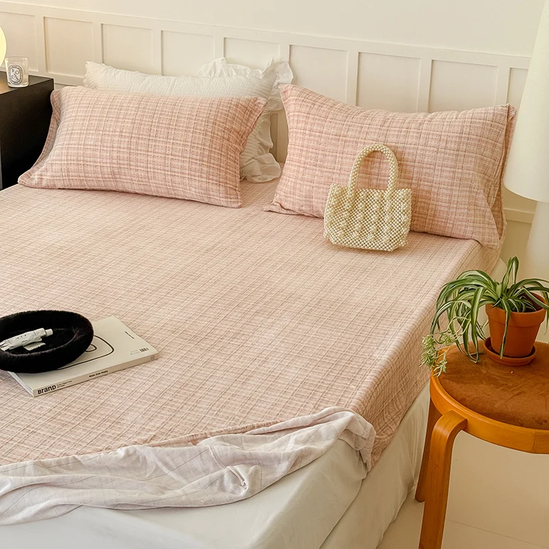 Soft Bed Cover Single/Queen/King Size Fitted Sheet Non-slip Bedsheet Adults Kids Room Bed Linen couvre lit(Pillowcase Need Order