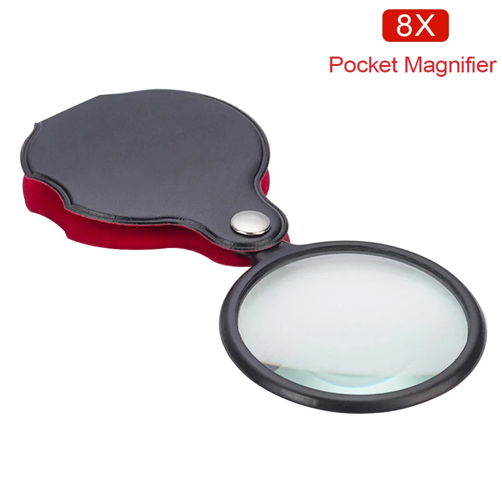 Handheld 8X professional magnifying glasses Pocket Magnifier Monocle Folding loupe Reading Magnifying Glass Jeweler magnifier