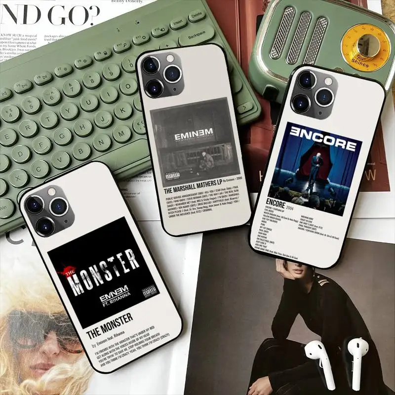 rapper eminem Phone Case For iPhone 11 12 Mini 13 14 Pro XS Max X 8 7 Plus SE XR Shell