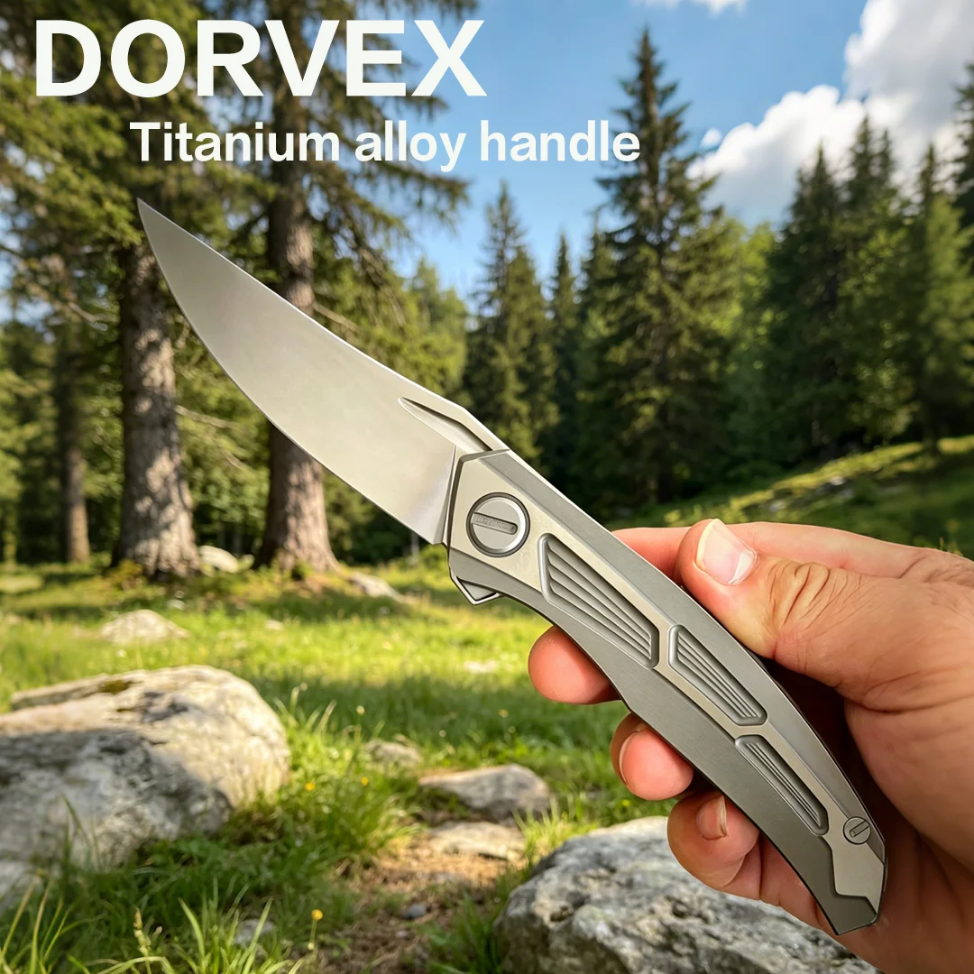 

Quantum Folding Knife Pocket M390 Blade Titanium Alloy Handle Camping Outdoor Wilderness Portable High Quality Hiking Knife