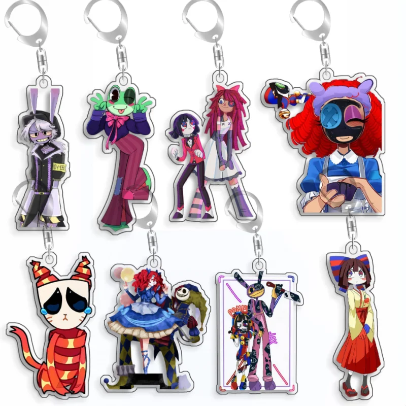 

For The Amazing Digital Circus Ragatha Pomni Gangle Kinger Acrylic Selfmade Cute Cartoon Anime Keychain Pendant Toy Gifts 5cm