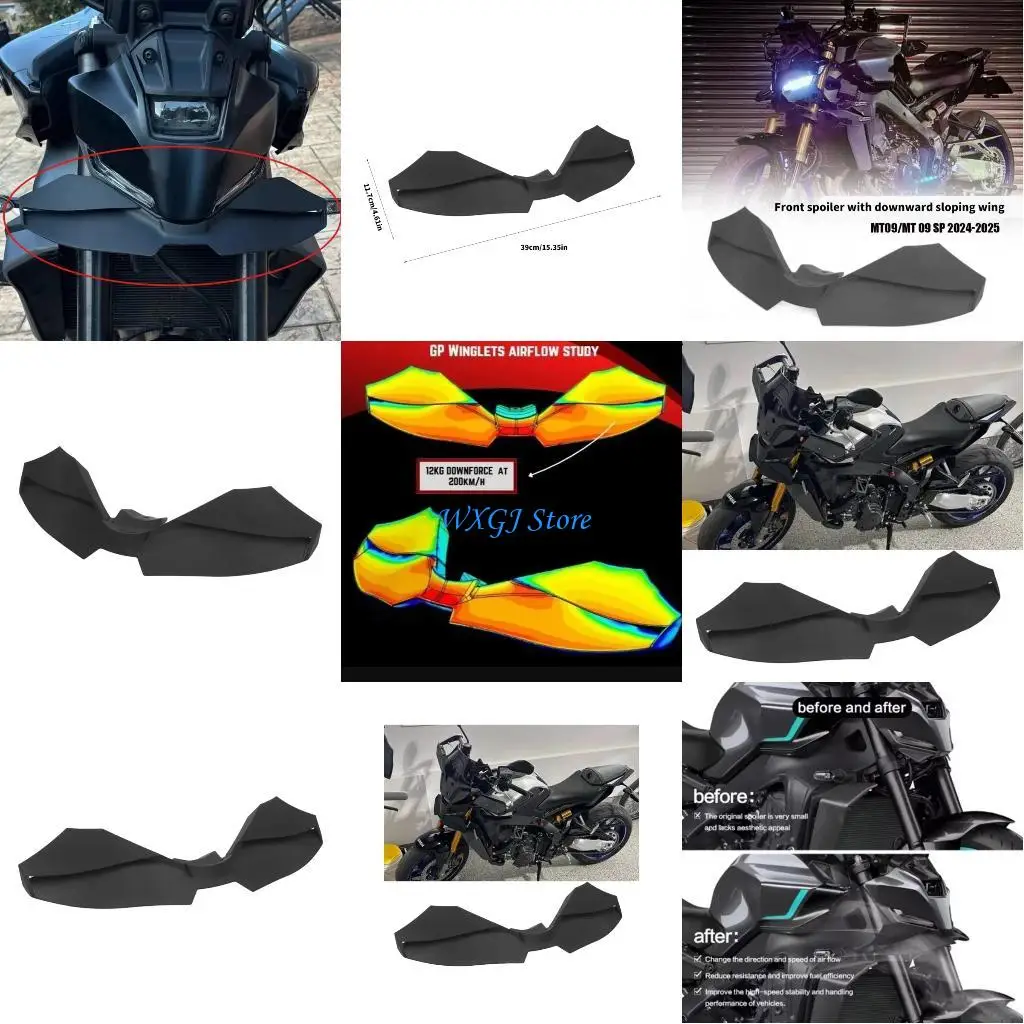 

37JE Motorcycle Fairing Cover Fixed Wind Wing Aerodynamic Front Side Spoiler Winglets for MT09 2024 2025
